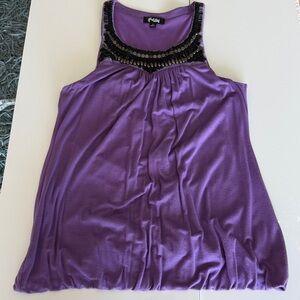 Hale Bob Purple Embellished Tank Top Never Worn